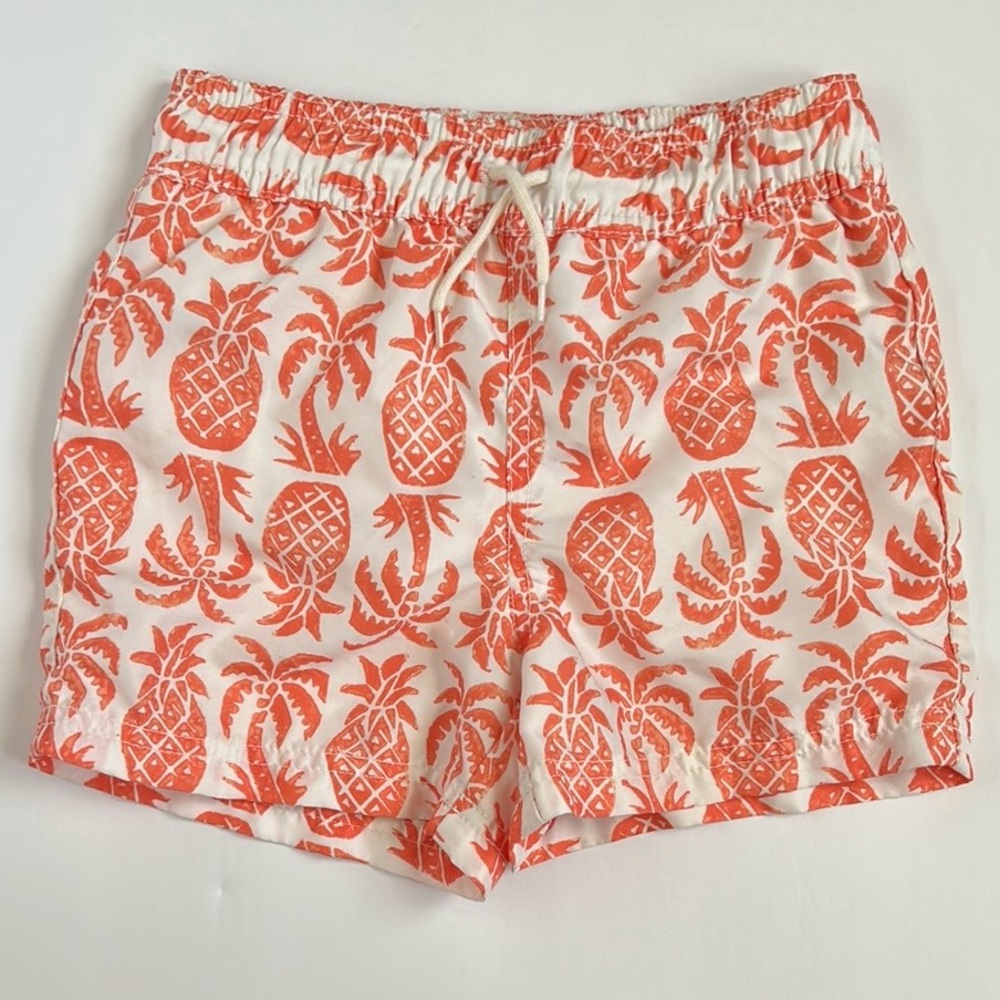 Janie and Jack boys Tropical Orange Swim Trunk Shorts